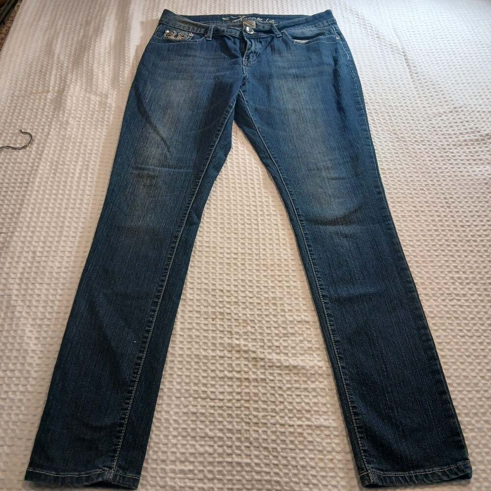Twinkle Jeans Rhinestone Wing Embellished Denim Jeans Size 13